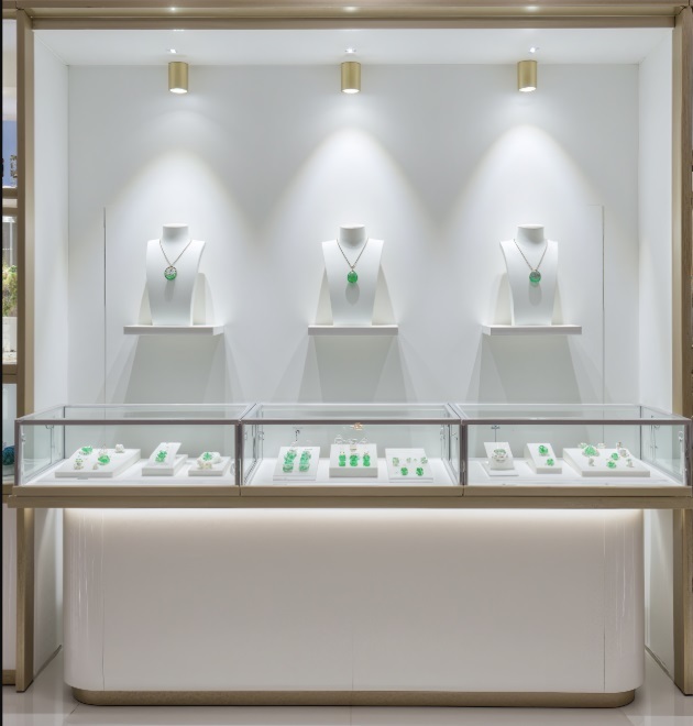 Luxury Gold Frame Dome Glass Jewelry Display Case with LED Lighting Customizable Finish Durable High Quality