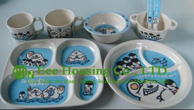 Bamboo Fiber Children Dinnerware, Bamboo Fiber Bowl For Child, Bamboo fiber spoon/ cups