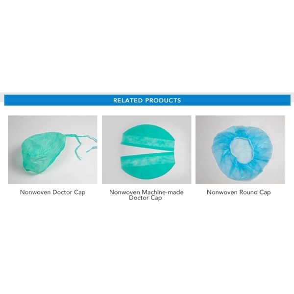 Breathable Disposable Surgical Caps Non - Woven Medical Bouffant Caps Easily Covers All The Hair Styles