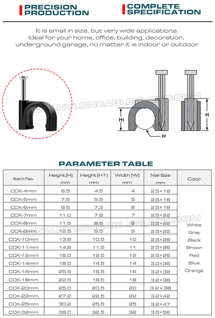Скобы для кабеля черные K-типа 100шт., круглые крепление кабеля 4мм~32мм для кабеля RG6, RG59, RJ45, кабеля Ethernet