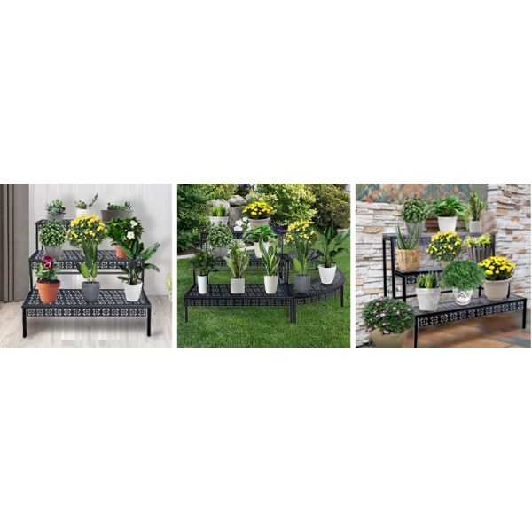 Metal Plant Stand Garden Display Shelf Flower Pot Holder Storage Organizer Rack Indoor Home Outdoor Patio Balcony
