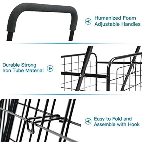 Carro de compras con dos ruedas giratorias para comestibles