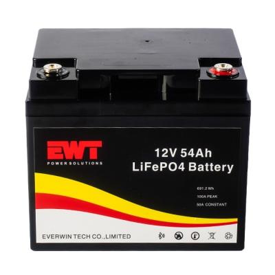 Pacote de fosfato de ferro de lítio 12V 54AH IFP32700 Bateria recarregável