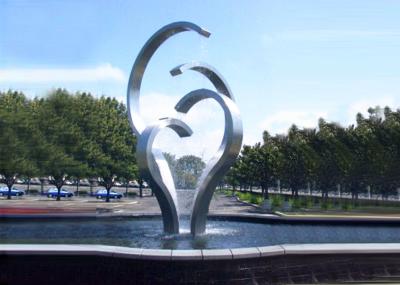 A característica de aço inoxidável contemporânea da água para a decoração do parque fácil instala/mantém