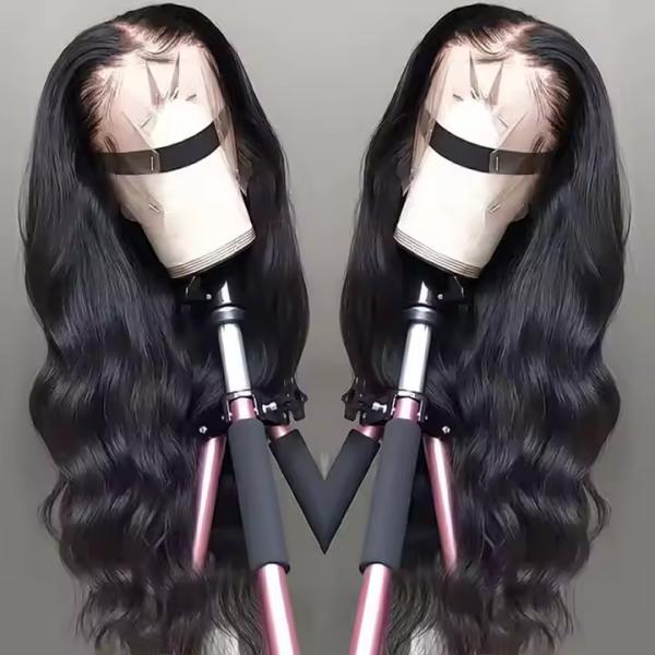 Ready to Ship Brazilian Virgin Hair Body Wave 180% Preplucked 13x4 Transparent Full Lace Front Wigs Human Hair for Black Women