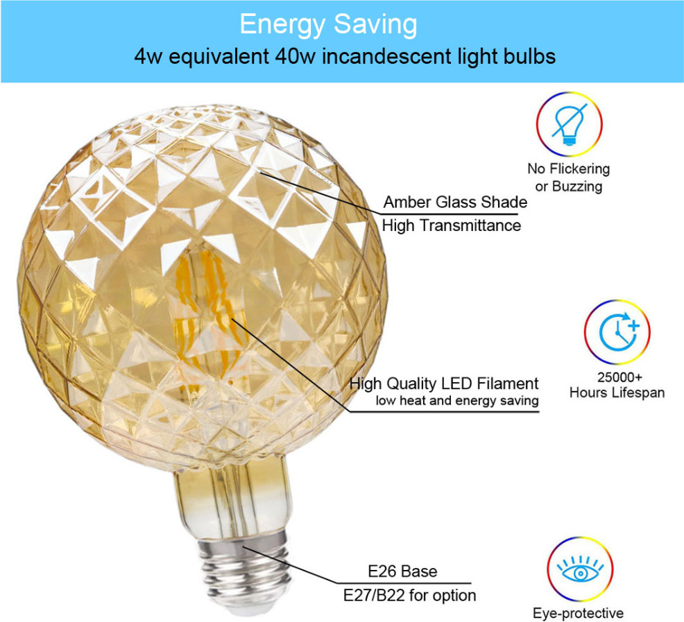 ананас электрических лампочек 2W 4W Edison декоративный шарик 2200K СИД Edison 6 ватт