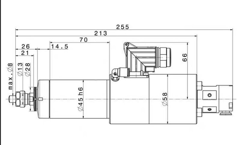 SycoTec high-speed spindle motor for through-hole water-cooled CNC milling machine spindle 4040DC-S-ER-DD