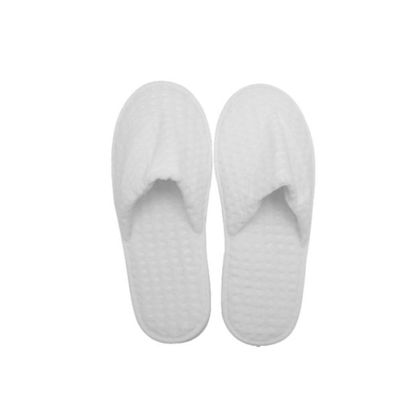 White Waffle Disposable Hotel Slippers Hotel Guest Room Slippers For Adults