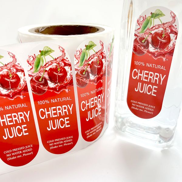 Vinyl  Durable Self-Adhesive Waterproof Custom Labels with UV Protection Easy Peel for Cherry Fruit and Bottles/Jars