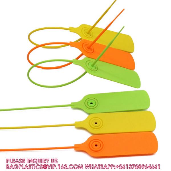 Customized Printing Logo Disposable Plastic Garment Security Seals Clothes Shoes Bags Hang Tags Zip Tie Plastic Seal