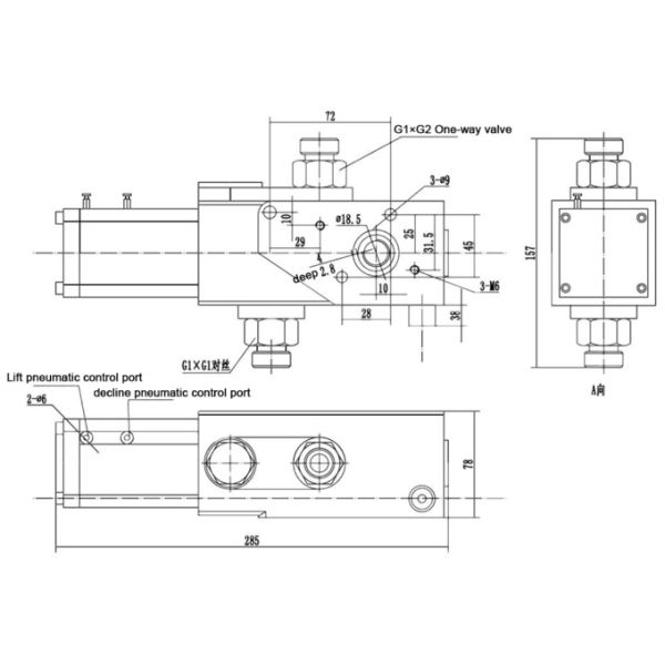 14867322 HYVA PT1220 Commande de camion de décharge à pression unique PT1220-220 Noir
