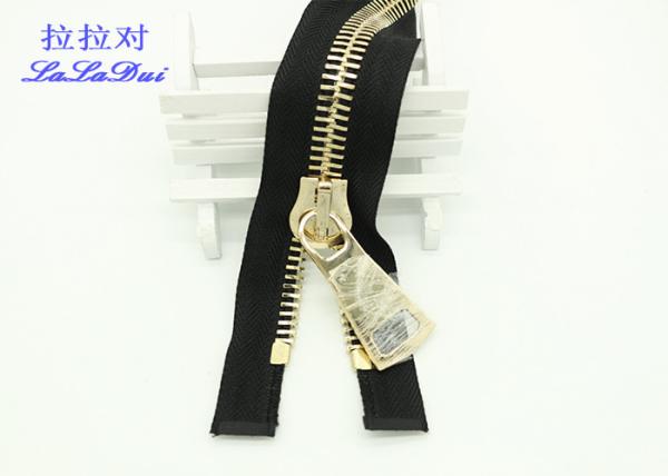 Bright 22 Inch Dual Separating Parka Zipper , Light Gold Teeth Reversible Separating Zipper