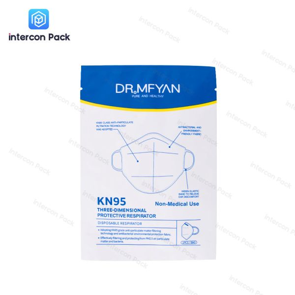 Eco Friendly Paper Plastic Composite Bag Customized Color Mask Packaging Bag