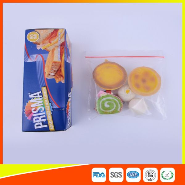 PE Transparent Plastic Snack Bags With Zipper , Reusable Snack And Sandwich Bags