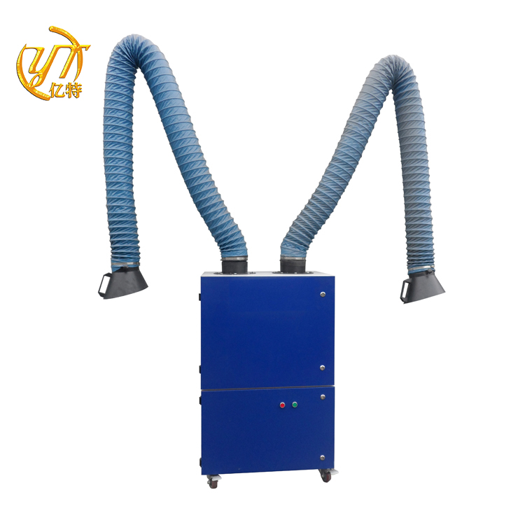 Строительные работы упрощены мобильным дымопоглощающим устройством YITE и двухместной выхлопной рукой