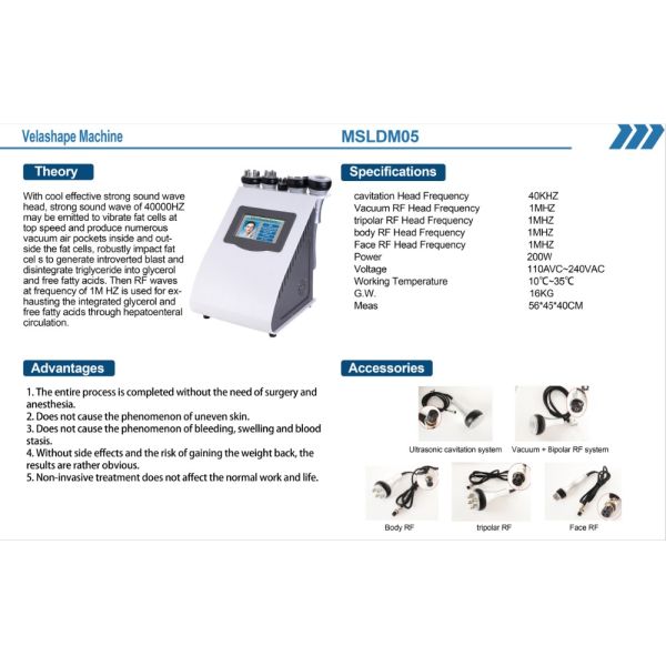 Ultrasound Vacuum Cavitation System Beauty Apparatus Body Slimming Machine