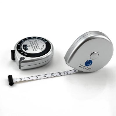 Silver Color Plastic BMI Tape Measure Calculator 150 Centimeters For Body Health