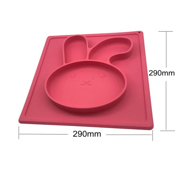 High Quality Food Grade Silicone Children Plate Baby Care Baby FeedingTool Silicone Rabit Mat