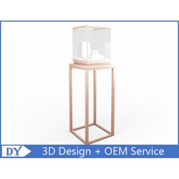 Factory manufacturers  design museum showcase with stainless steel tempered glass led lights