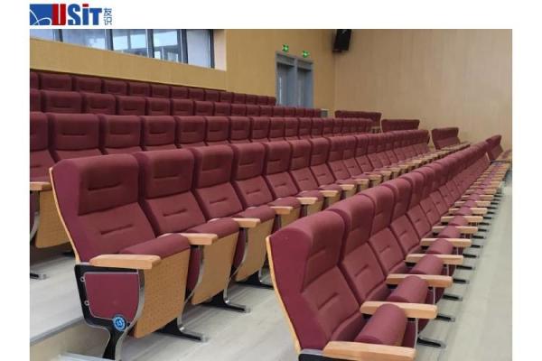 Theater Furniture Public Seating Auditorium Armchair 580mm For Conference Hall
