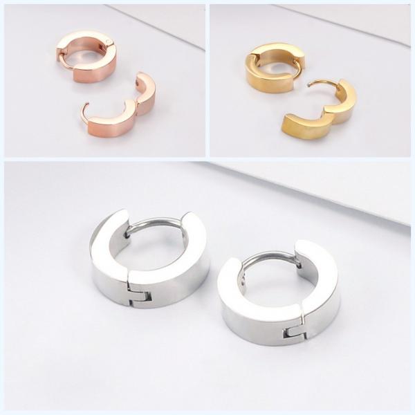 Hot Sale stainless steel earrings women black hoop earrings for girl or boy wholesale