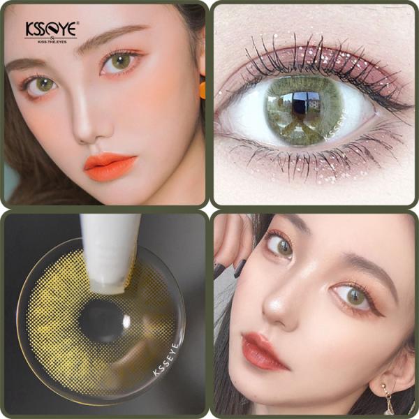 KSSEYE Colored Eye Contact Lenses Beauty Style Mulberry Green Soft