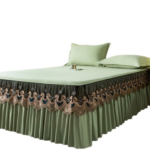 3 кг роскошные хлопчатобумажные шелковистые одеяла кровати королева постельная юбка постельные простыни набор с складками юбка