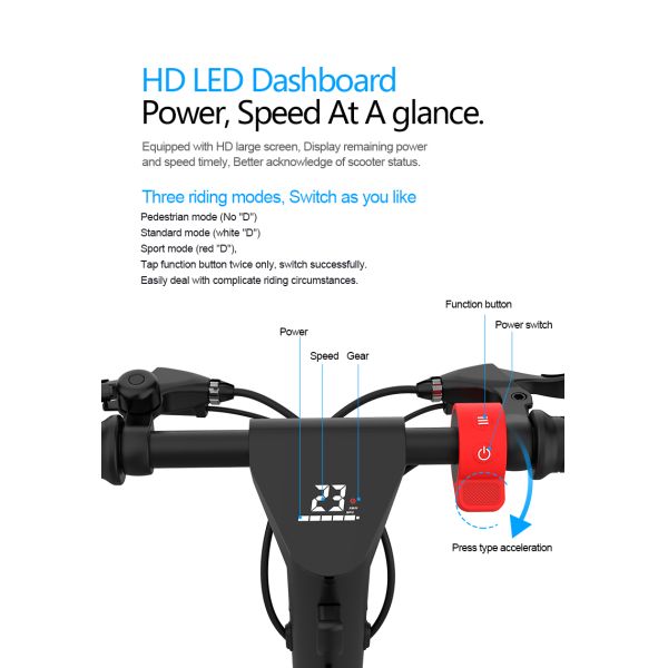 Scooter électrique unisexe X9 16,5Ah batterie 850w moteur design pliable Net/poids brut 20KG/21KG EU/US entrepôt livraison