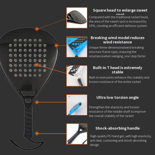 Beach Tennis Racket Personalized Tennis Paddle Racquets Lightweight Carbon Fiber