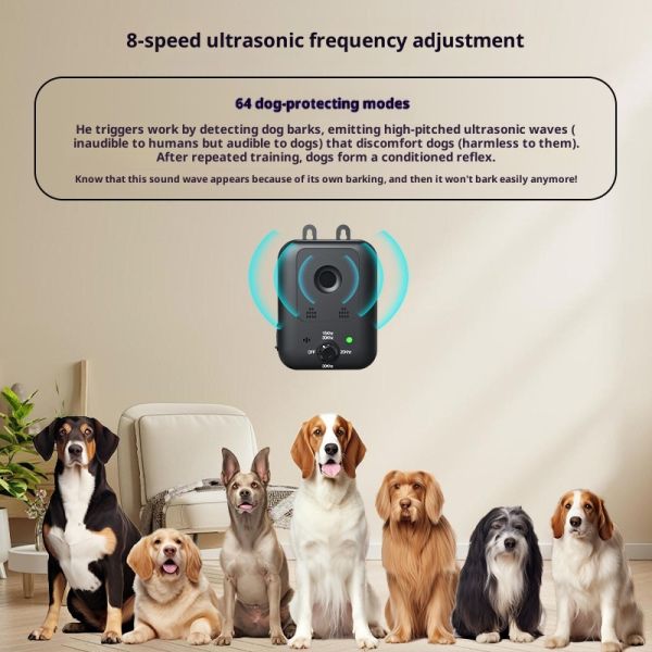 Ultrasonic Electronic Intelligent Rechargeable Plastic Dog Repellent Barking Control 20+ Hours Battery Life Portable Outdoor