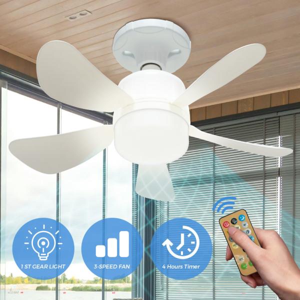 16 pouces LED lampes de ventilateur de plafond télécommande E27 ventilateur