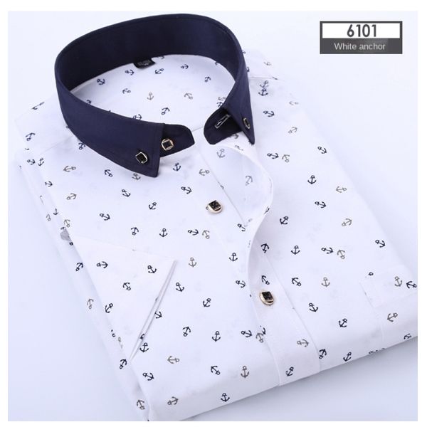Polyester Fiber Men's Summer Floral Print Short-Sleeved Shirt Casual and Youth Design