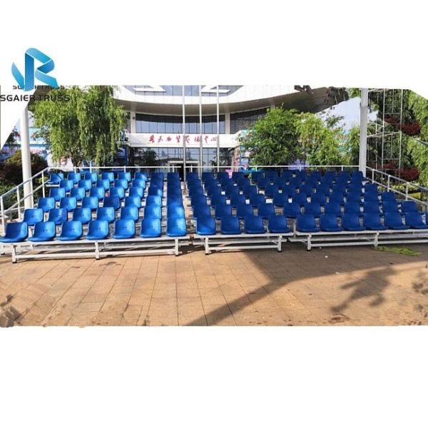 2 - 5 Rows Outdoor Aluminum Stadium Bleachers Metal Structure Bench Grandstand