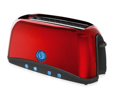 2 Long Slot 4 Slice Breakfast Toaster Anti Slip Feet Design