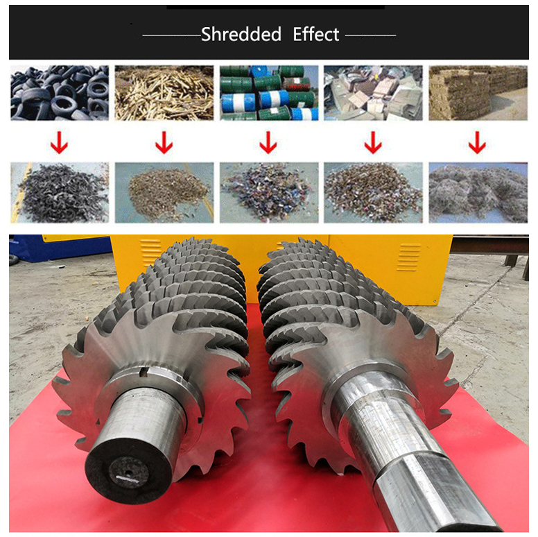 Waste Textile Hard Plastic Woven Bag Wood Rubber Shredder Single Shaft for Processing