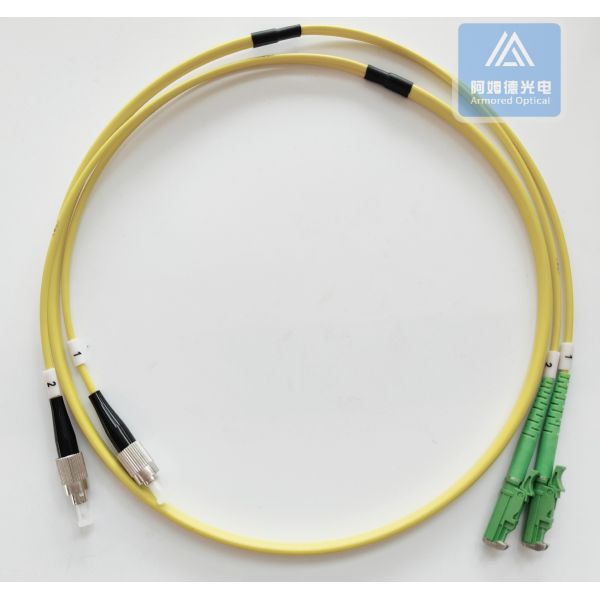Duplex SM E2000-FC-1M Fiber Patch Cord Yellow LSZH Patch Lead