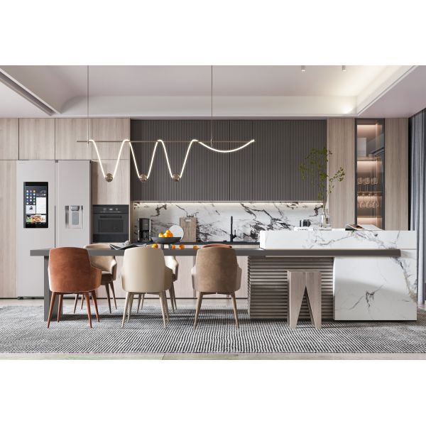 Luxury Style Kitchen Cabinet With Acrylic Lacquer Door Plywood For Villas