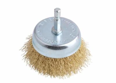 3 Inch Fine Stem Mounted Crimped Wire Cup Brush With Hex Shank Applied Edge Blending