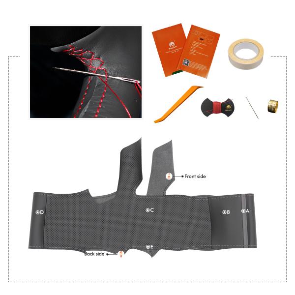 Hand Stitching PU Leather Steering Wheel Cover for Chevrolet Corvette C8 2020 2021 2022 2023
