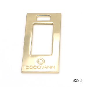 Custom Logo Metal Tag Rectangular Hollow Metal Key Chain Tag for Bag Accessory