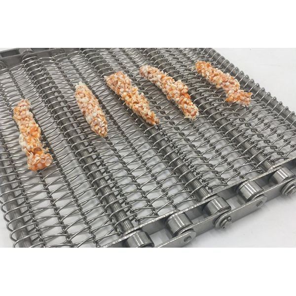 304 316 Stainless Steel Chain Link Spiral Wire Mesh Conveyor Belt Food Grade