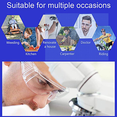 Pc Polycarbon Medical Safety Goggles Anti Fog Scratch For Work And Sport