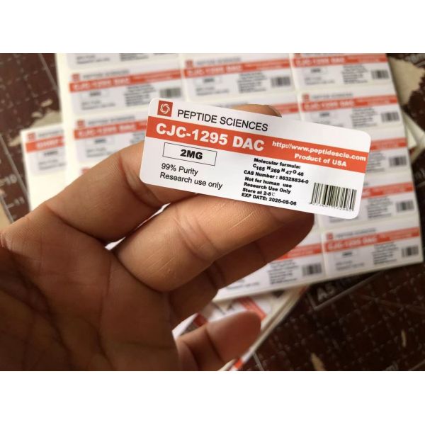 Étiquettes de bouteille de peptide de poudre sèche 2 ml 3 ml pour BPC15 7 Laque brillant Carré Aiguisé Toute forme