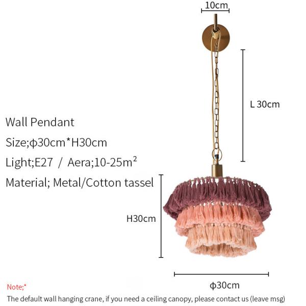 Modern boho chandelier designer decorative Cotton tassel art chandelier(WH-MI-317)