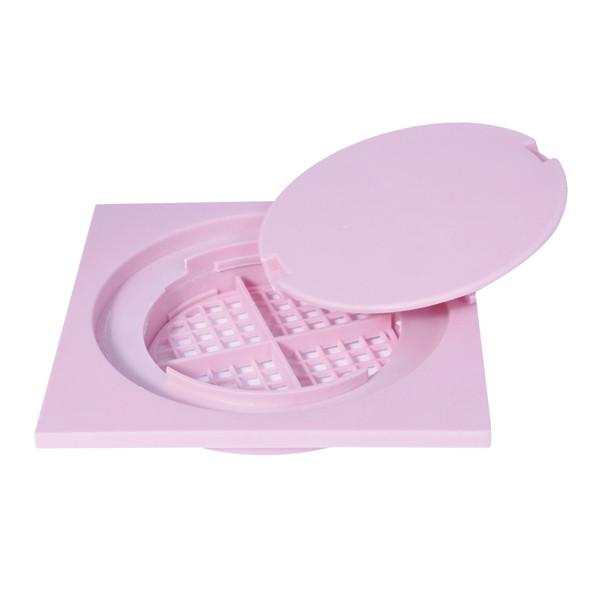 3 polegadas 4 polegadas PVC esgotos de chão com armadilha rosa 15x15cm plástico desodorizante