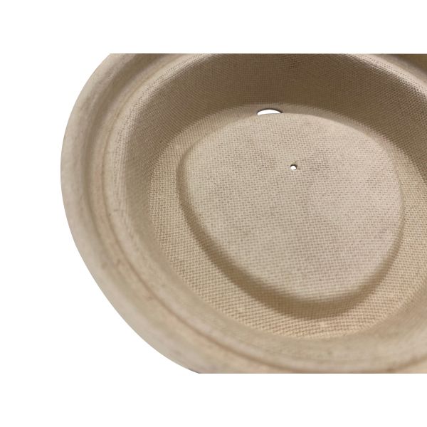 Sugarcane Pulp Molded Sip Lid , Triangle Design , Bleached 80mm