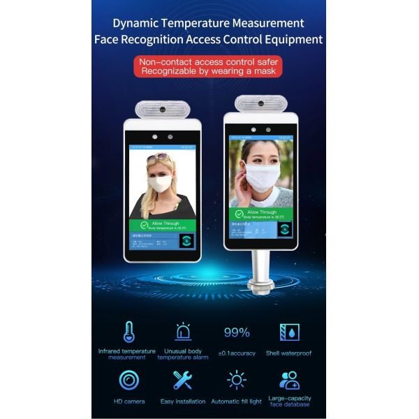 Android 7,1 termômetros do infravermelho do controle de acesso do leitor de Rfid