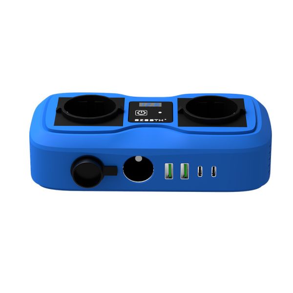 200W Car Power Inverter with LCD Display & Dual Cigarette Lighter Plugs, 2 USB Ports and AC Outlet, 12V to 220V Modified Sine Wave