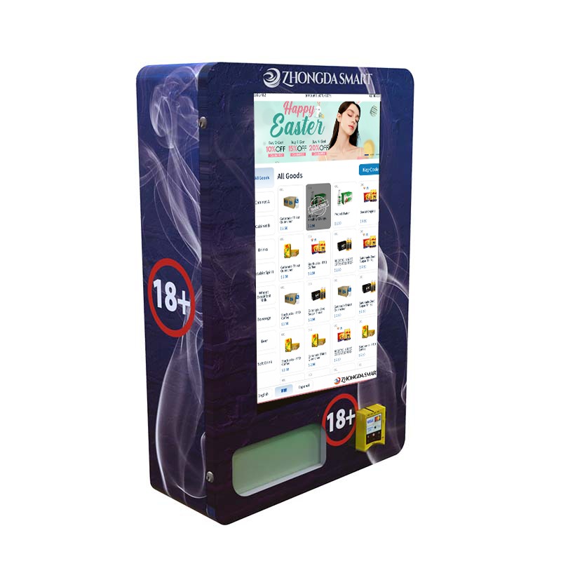 Zhongda Wall-Mounted ID Reader Vending Machine Customizable Age Control with Coin Credit Card Token Payment Systems