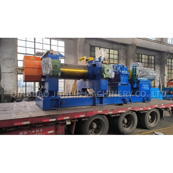 XK-560 Automatic Open Type Two Roll Rubber Mixing Mill With Stock Blender